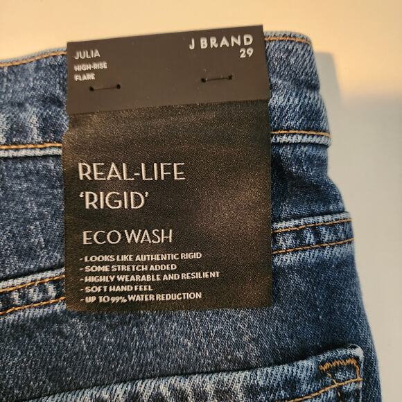 J Brand x Halpern Julia Jeans High Rise Flare Draped Metropole Rigid size 29 - Picture 2 of 8